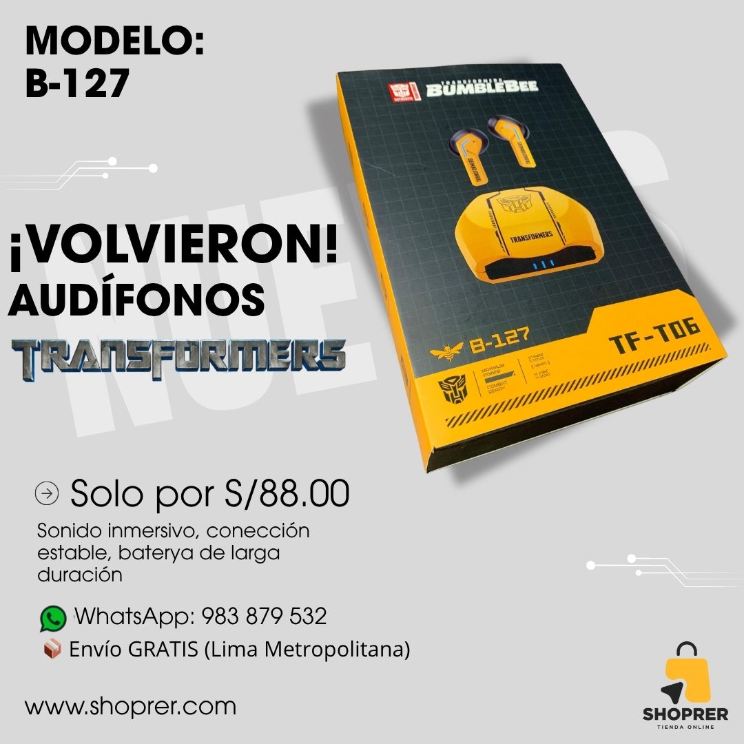 AUDIFONOS TRANSFORMERS - B127